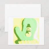 Carte Pop Art Snowman Mitten (Devant / Derrière)