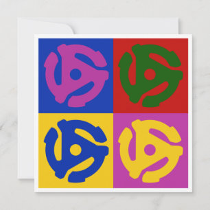 Carte Pop Art Vinyl Record 45 RPM Insert