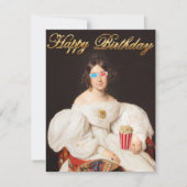 Carte Pop Corn Diva avec lunettes 3D (Devant)