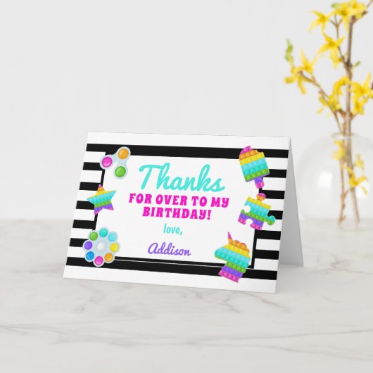 Carte Pop It Anniversaire Merci Note (Fleur jaune)