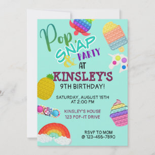 Carte Pop It Bubble Fidget Toy Anniversaire