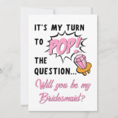 Carte Pop Ring Retro Funny Cute Bridesmaid Proposition (Devant)