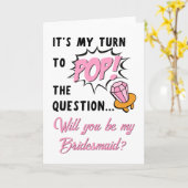 Carte Pop Ring Retro Funny Cute Bridesmaid Proposition (Fleur jaune)