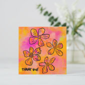 Carte Pop rose floral "Merci" ! (Debout devant)