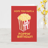 Carte Popcorn Birthday Card Poppin’ Funny Cute Pun Card (Fleur jaune)