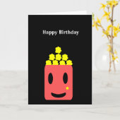 Carte Popcorn d'anniversaire (Fleur jaune)