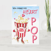 Carte Popcorn Love Funny Pun (Devant)