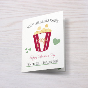 Carte Popcorn personnalisé de la Saint-Valentin amour