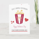 Carte Popcorn personnalisé de la Saint-Valentin d'amour (Devant)