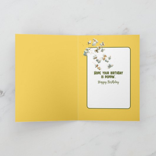 Carte Popcorn Popcorn sur une plaque de maïs (Intérieur)