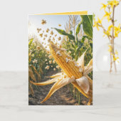 Carte Popcorn Popcorn sur une plaque de maïs (Fleur jaune)