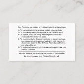 Carte Pope Erisian Discordian POEE (Dos)