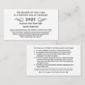 Carte Pope Erisian Discordian POEE (Devant / Derrière)