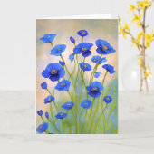 Carte Poppies bleues (Fleur jaune)