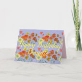 Carte Poppies de pavot rouge orange violet Joyeux annive (Devant)