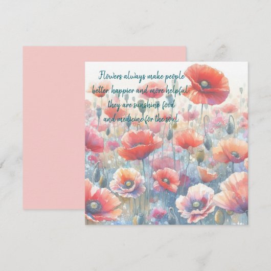 Carte Poppies d'Islande et citation (Devant / Derrière)