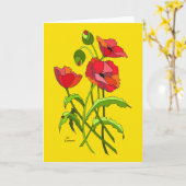 Carte Poppies florales lumineuses (Fleur jaune)