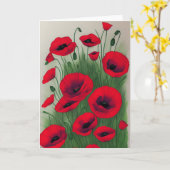 Carte Poppies rouges (Fleur jaune)