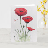 Carte Poppies rouges (Fleur jaune)