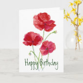 Carte Poppies rouges - Aquarelle (Fleur jaune)