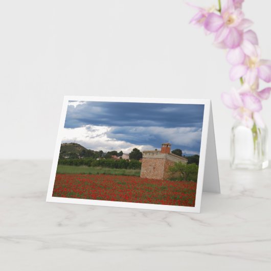 Carte Poppy Field Landscape Card (Orchidée)