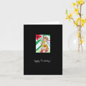 Carte Poppy Girl Joyeux Anniversaire ! (Fleur jaune)