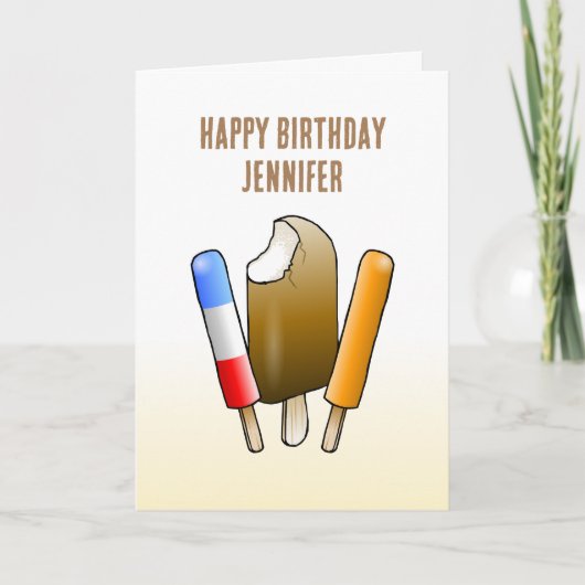 Carte Popsicles et bar de glace (Devant)