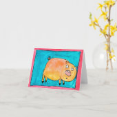 Carte Porc étonné • Nick Abrams, âge 13 (Fleur jaune)