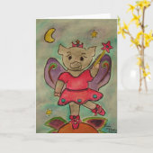 Carte Porc féerique (Fleur jaune)