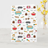 Carte Porcs de Guinée mignons (Fleur jaune)