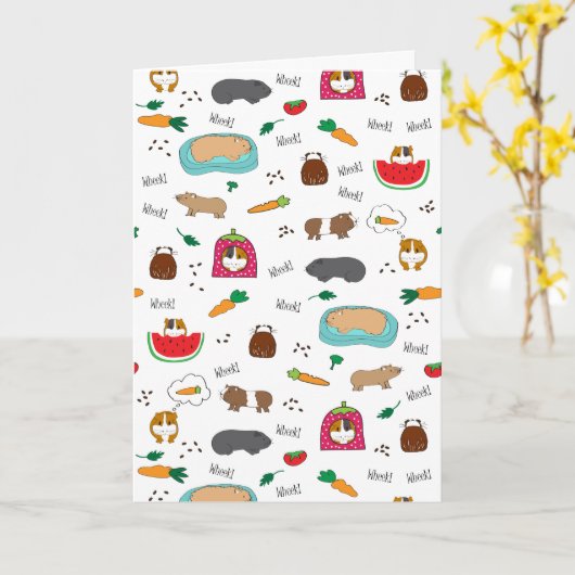 Carte Porcs de Guinée mignons (Fleur jaune)