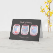 Carte Porcs volant le long de la fenêtre de l'avion (Fleur jaune)