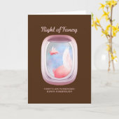 Carte Porcs volant le long de la fenêtre de l'avion (Fleur jaune)