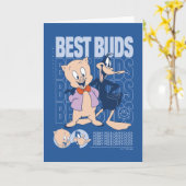 Carte Porky Pig & DAFFY DUCK™ Best Buds (Fleur jaune)
