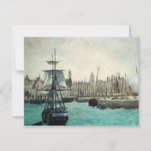 Carte Port à Calais par Manet, Impressionnisme d'Art Vin