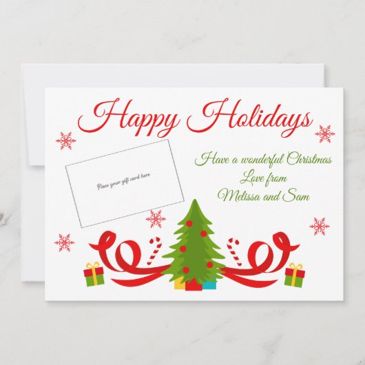 Carte Porte-carte cadeau de Noël Arbre de Noël (Devant)