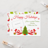 Carte Porte-carte cadeau de Noël Arbre de Noël (Devant/Arrière en situation)