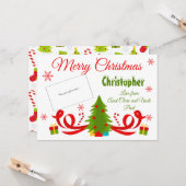 Carte Porte-carte-cadeau traditionnel en forme de sapin (Devant/Arrière en situation)