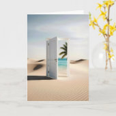 Carte Porte dans un désert avec une scène tropicale (Fleur jaune)