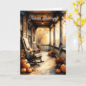 Carte Porte de campagne en aquarelle d'automne (Fleur jaune)