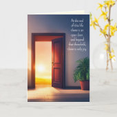 Carte Porte de sympathie avec soleil (Fleur jaune)