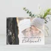 Carte Porte d'or noir - Photo Bridesmaid Proposition (Debout devant)