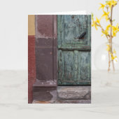 Carte Porte en bois Abstrait (Fleur jaune)
