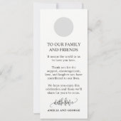 Carte Porte-étiquette de mariage Ne pas déranger Panneau (Dos)