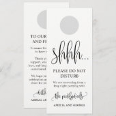 Carte Porte-étiquette de mariage Ne pas déranger Panneau (Devant / Derrière)