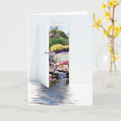 Carte Porte jardin d'anniversaire avec cascades (Fleur jaune)