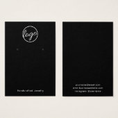 Carte Porte-oreille Black Custom Logo faite main (Devant & derrière)