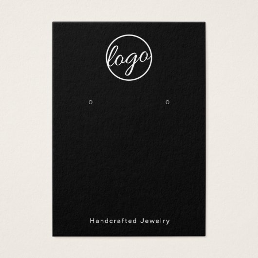 Carte Porte-oreille Black Custom Logo faite main (Devant)