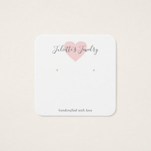 Carte Porte-oreille personnalisée Pink Heart Cute