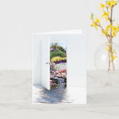 Carte Porte Ouverte Avec Cascade Du Jardin (Fleur jaune)